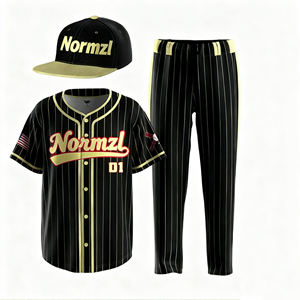 Pantaloni e cappelli in Jersey da Baseball personalizzati in poliestere completi di uniformi da Baseball a squadre sublimate - Product Image 2