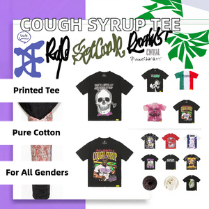 Custom Printed High Quality 100% Cotton Terry <b>Men's</b> Oversized Fit T-<b>Shirt</b> Classic Cough Syrup Tee Reflective Scanning Letter - Product Image 2