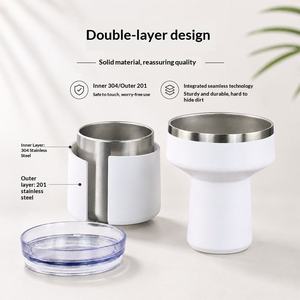 Gobelet à Martini Isotherme à Double Paroi Personnalisé <span class=keywords><strong>Emerit</strong></span> 2026, Verre à Café de Voyage 8oz en Acier Inoxydable 304 avec Couvercle à Clip - Product Image 2