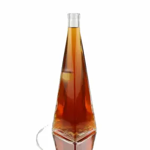Botellas de cristal de lujo para Whisky, botellas gruesas con logotipo personalizado de fábrica, venta al por mayor