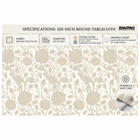 Nappe ronde de 120 pouces pour l'automne, résistante aux plis, en jacquard floral, en polyester, pour la table à manger, pour mariage, fête, maison