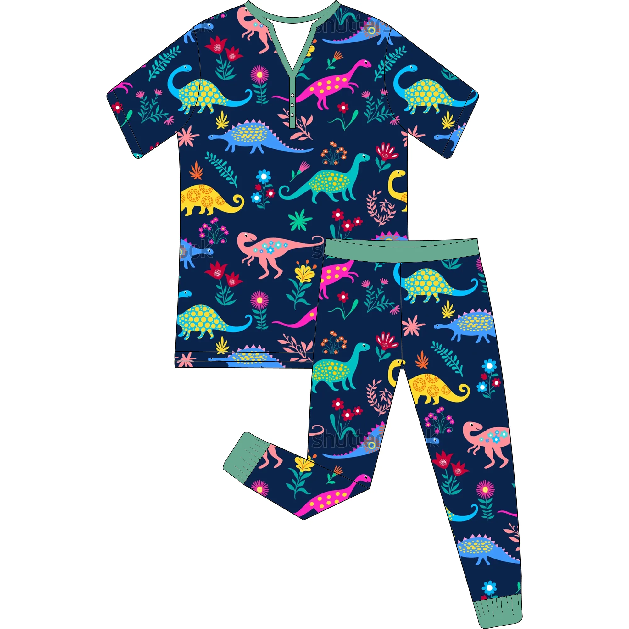 Summer Popular Women Bamboo Spandex Animals Print Young Adults Clothes Suit