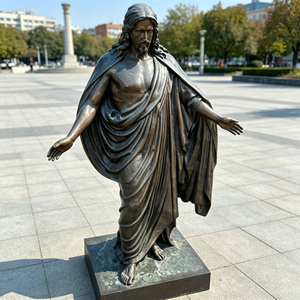 Escultura de Bronce de Jesús de Tamaño Real con Brazos Abiertos, Personalizada de Fábrica, para Decoración Religiosa de Iglesias, Cementerios y Jardines YWBF-0 - Product Image 2