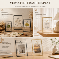 Cadre en verre pressé vide fait main pour spécimens végétaux, 5x7 pouces, double verre, cadre photo flottant, support métallique, vente en gros