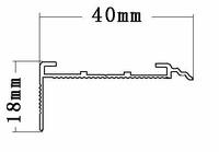 Protection de bord de marche antidérapante en alliage d'aluminium de 40 mm avec insert en PVC pour projets d'escaliers publics – Vente en gros