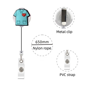 PVC nouveau Design rétractable <span class=keywords><strong>Badge</strong></span> bobine <span class=keywords><strong>infirmière</strong></span> <span class=keywords><strong>Badge</strong></span> accessoires hôpital ID <span class=keywords><strong>porte</strong></span>-carte - Product Image 6