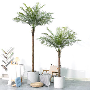 Palmera Bonsái Artificial de Plástico Realista en Maceta, Decoración para Interiores/Exteriores, Gran Simulación de Palmera Verde - Product Image 4