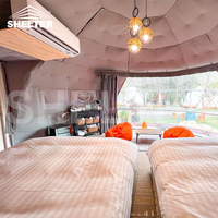 5m 6m 8m 10m hôtel de luxe maison glamping diamètre rond dôme boule géodésique dôme tente avec salle de bain