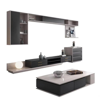 Ensemble de meubles de salon modernes et simples, en bois, avec meuble TV et table basse – Offre spéciale