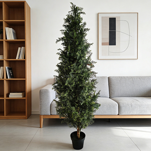 Arbres Topiaires en Cèdre Artificiel avec Pointe de Fixation au Sol, Arbustes Artificiels Résistants aux UV, Plantes de Cyprès Artificielles pour Jardin Extérieur et Intérieur - Product Image 4