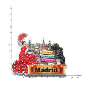 Imán de Refrigerador Personalizado de Resina UV 3D con Diseño de <span class=keywords><strong>Madrid</strong></span>, España, Recuerdo Turístico de España, Imán de Refrigerador con Diseño de Lugares Emblemáticos de <span class=keywords><strong>Madrid</strong></span>, España - Product Image 4