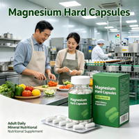 Capsules dures de magnésium pur végétaliennes/sans gélatine (5g) pour l'énergie quotidienne, le soulagement du stress et un sommeil réparateur - Sans sucre