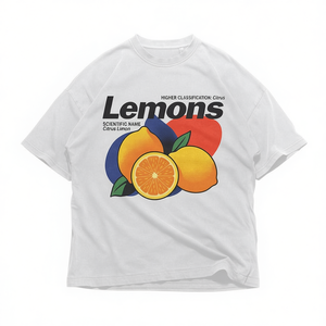 T-shirt Oversize Unisex con Stampa Limoni Grafica, Maglietta Streetwear Retrò con Stampa Agrumi - Product Image 2