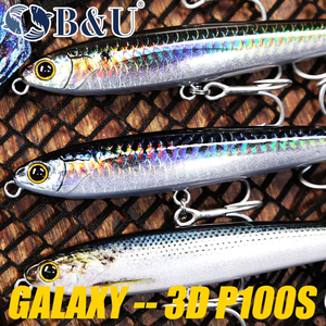 Señuelo de Pesca B&U JT25 de 95 mm y 28,8 g, Hundimiento, Impreso en 3D, Plástico Duro, Tipo Lápiz, para Agua Salada, Agua Dulce, Lago, Embalse, Lubina, Lucioperca - Product Image 6