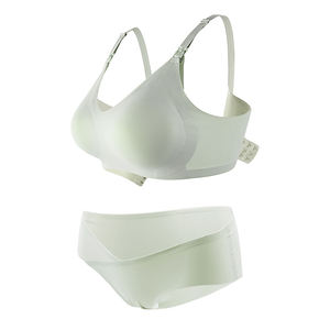 Gros seins dormir sans fil maternité femmes avant ouvert allaitement soutien-gorge et <span class=keywords><strong>culotte</strong></span> ensemble - Product Image 1
