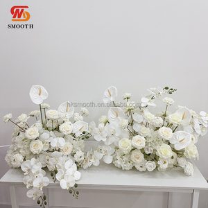 Ramo de Flores Artificiales de Orquídeas Blancas para Decoración de Bodas y Eventos, Camino de Flores para el Suelo - Product Image 4