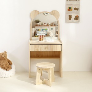 Muebles Infantiles, Mesa de Maquillaje para Niñas, Juego de <span class=keywords><strong>Tocador</strong></span> de Madera con Taburete para Juegos de Imitación de Princesa - Product Image 2