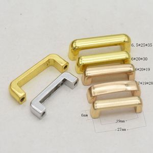 Poignée en cuir avec support en forme de pont arqué pour boîtes à colis et à bonbons avec petit pont arqué en métal - Product Image 5