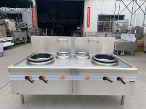 Estufa Wok de gas industrial comercial RUITAI, cocina China/cantonesa/vietnamita con 2 quemadores y 2 calentadores - Product Image 2