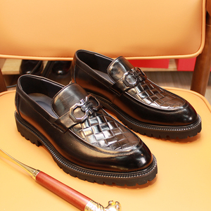 Big Size Luxury Men's Genuine Leather Loafers <b>Pointed</b> Toe Slip-On Oxford Dress Shoes for Autumn/Winter - Product Image 5