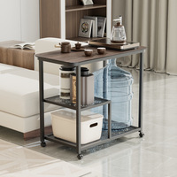 Table d'appoint multifonctionnelle avec rangement et design mobile, dotée d'un cadre métallique moderne, idéale pour les petits espaces