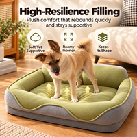 Fournitures pour animaux de compagnie en gros : Lit pour chien en peluche, canapé pour animaux avec mousse alvéolée et rebord surélevé pour chiens et chats
