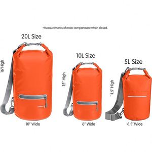 ตัวอย่างฟรี กระเป๋าผ้าใบกันน้ำ PVC แบบกำหนดเอง รีไซเคิลได้ สำหรับกิจกรรมกลางแจ้ง พายเรือ ล่องแก่ง มาตรฐาน IPX8 - Product Image 5