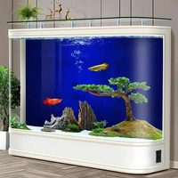 Aquarium extra-large en verre écologique pour poissons rouges - Modèle sur pied avec filtration arrière et oxygénation intégrée