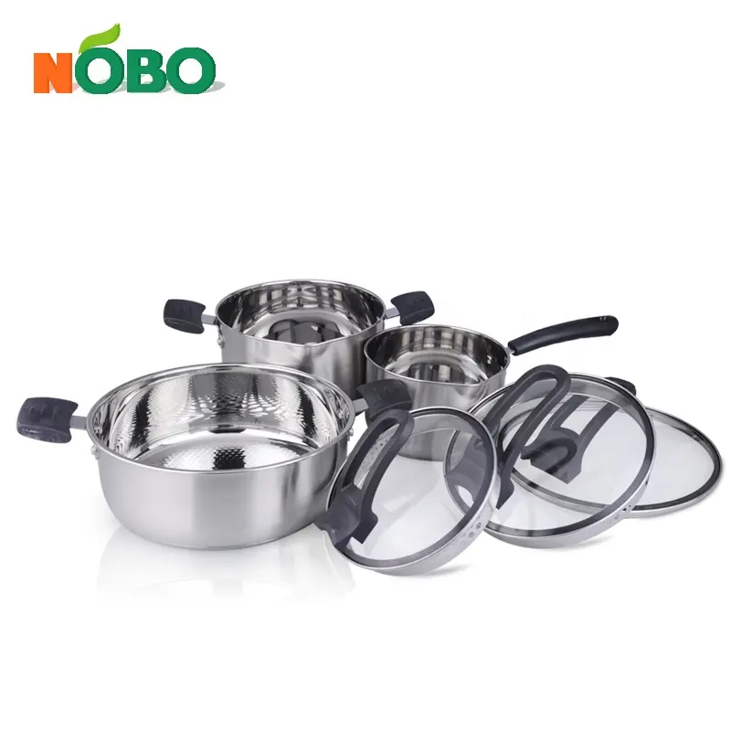 Top Quality Kitchen Usage Stainless Steel Set of 3 Masterclass Premium Cookware