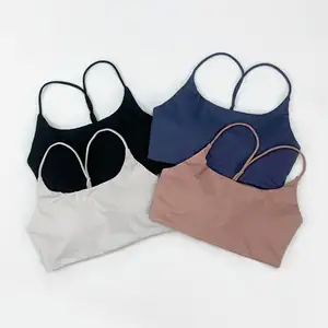 Women Soft Stretchy Comfort Supportive Thin Strip Active Dance Sports Bra
