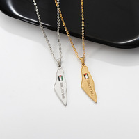 Collier drapeau palestinien supportant la liberté pendentif poing en métal dégoulinant d'huile en or avec accessoires vente en gros et en ligne