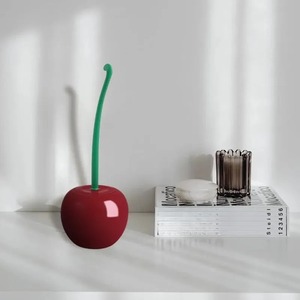 Cepillo de Inodoro con Forma de Cereza, Juego de Soporte para Cepillo de Baño, Cepillo Creativo y Encantador para Limpieza de Inodoros - Product Image 3