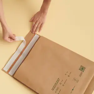 Logo personnalisé Friendly Shipping Mailer Sac en papier kraft Enveloppes d'expédition Sac Mailer Papier kraft pour vêtements