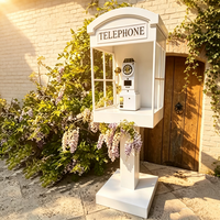 Cabine Téléphonique Vintage en Acrylique avec Fonction d'Enregistrement Audio et Design Démontable pour Mariages et Événements