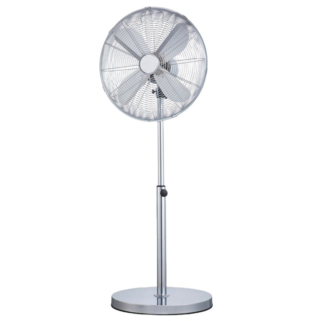 Cheapest Price 3 Speeds 220v Silver Electric High Speed Retro Home Industrial Metal Blade Standing 16inch Pedestal Fan