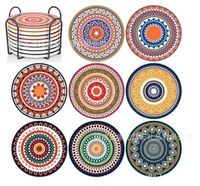 Ensemble de sous-verres en céramique absorbante pour table basse, sous-verres modernes personnalisés avec support, sous-verres en liège pour la protection du bureau