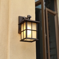 Lanterne murale extérieure en aluminium de style antique européen, étanche, LED 3500K blanc chaud, lampe murale de jardin, extérieur de villa