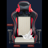 Chaise de jeu roumaine avec massage, cuir rouge et noir, logo personnalisé, table et chaises de bureau, chaise de jeu professionnelle, inclinaison à 180 degrés