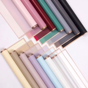20PCS/PACK Gold Border Flower <b>Wrapping</b> <b>Paper</b> Phnom Penh Jelly Film Matte Translucent Waterproof <b>Paper</b> Bouquet Wrapped <b>Paper</b> - Product Image 3