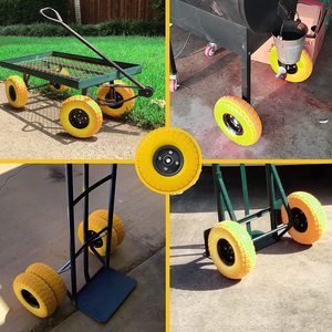 HKT1019 Amarillo 10 "Neumáticos sin planos Ruedas de neumáticos de goma sólida 4,10/3,50-4 Ruedas de neumáticos sin aire para <span class=keywords><strong>carretilla</strong></span> de mano - Product Image 6