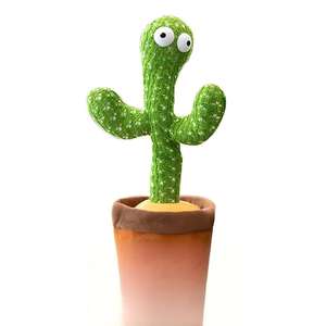 Cactus en peluche dansant et chantant, jouet interactif pour bébé, répète ce qu'il dit, jouet éducatif pour apprendre à parler, cadeau d'anniversaire - Product Image 6