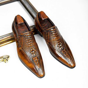 Zapatos de Cuero para Hombre 2025 de Alta Calidad, Diseño de Lujo con Parches y Cordones, Punta Cuadrada, Ligeros, Antideslizantes y Transpirables para Oficina y Carrera Profesional - Product Image 6