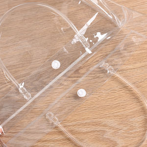 Sac transparent en PVC pour boissons de vin <span class=keywords><strong>rouge</strong></span>, sachet d'emballage portable personnalisé de cosmétiques, exquis de cadeau avec boutons, unités - Product Image 4