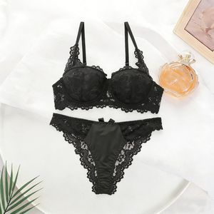 Ensemble de lingerie sexy personnalisé OEM pour femmes, <span class=keywords><strong>soutien</strong></span>-<span class=keywords><strong>gorge</strong></span> rembourré en dentelle, motif uni, sous-vêtements en maille respirante, ensemble de lingerie intime - Product Image 6