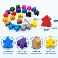 Meeples en bois colorés, jetons de jeu solides, pions multicolores en forme humaine, accessoires pour jeux de société, jeux de table, jeux de fête, jeux de camping