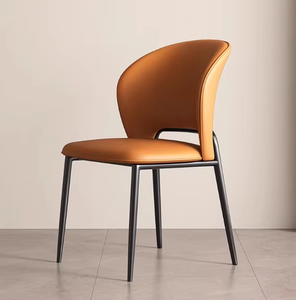 Kursi makan sederhana dan Modern gaya Nordic, kursi sandaran berlapis kain rumah kelas atas, gaya Italia ruang tamu kursi makan. - Product Image 3
