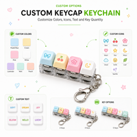 Wholesale Custom Keycap Keychain Mechanical Keyboard Style Acrylic Base Metal Ring Promotional Souvenir Giveaway Gift