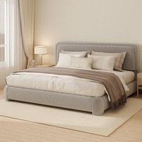 Premium Modernes Flanell-Polsterbett mit Verstellbarem Kopfteil Abnehmbares Design Umweltfreundliches Platzsparendes Konzept