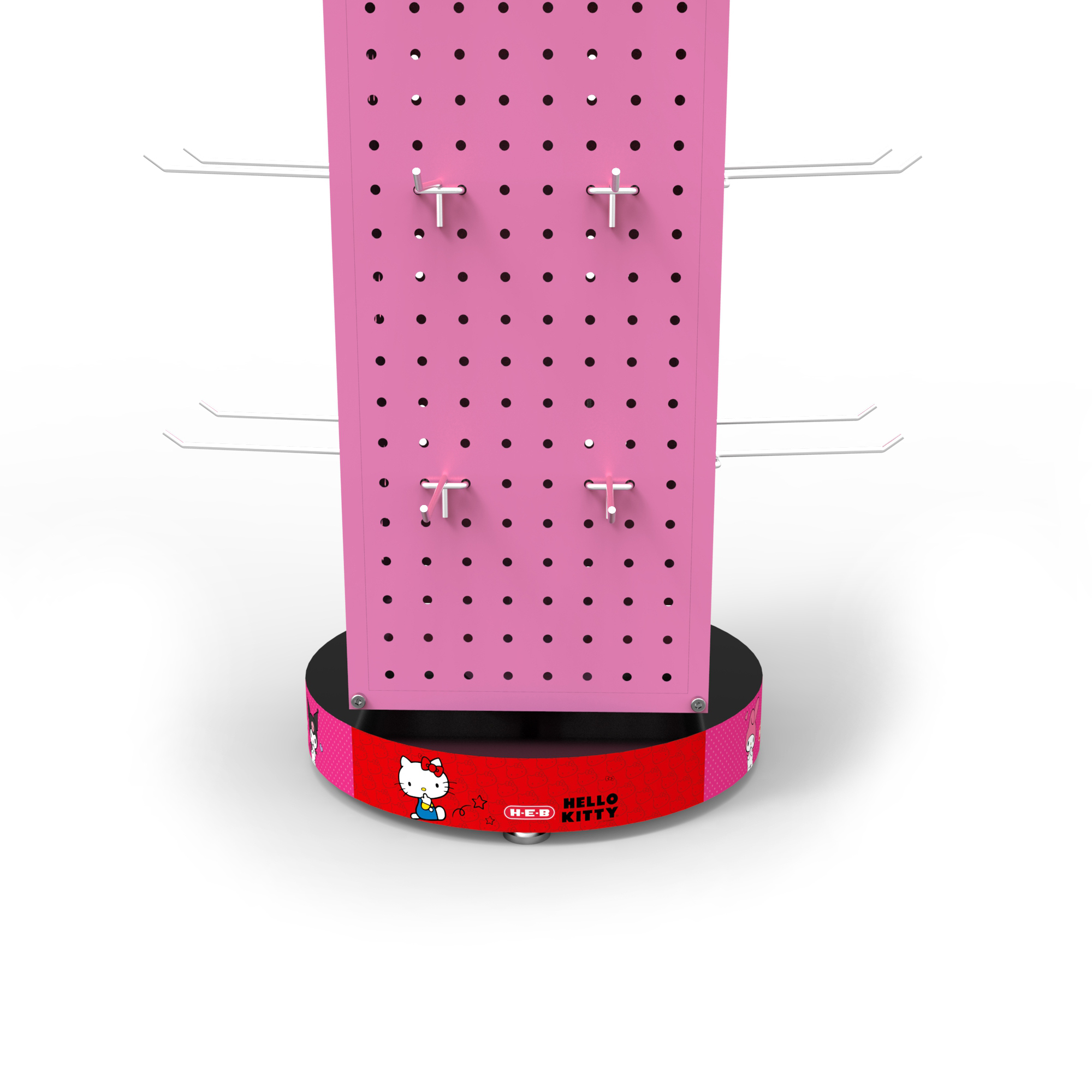 Customized Toy Keychain Display Stand 4-side Metal Rotatable Pegboard Hook Rack Sturdy Load-bearing for Retail Shops — view 5