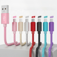 Câble de données USB A vers Type C tressé en nylon, résistant à l'usure, transfert haute vitesse pour smartphones Android